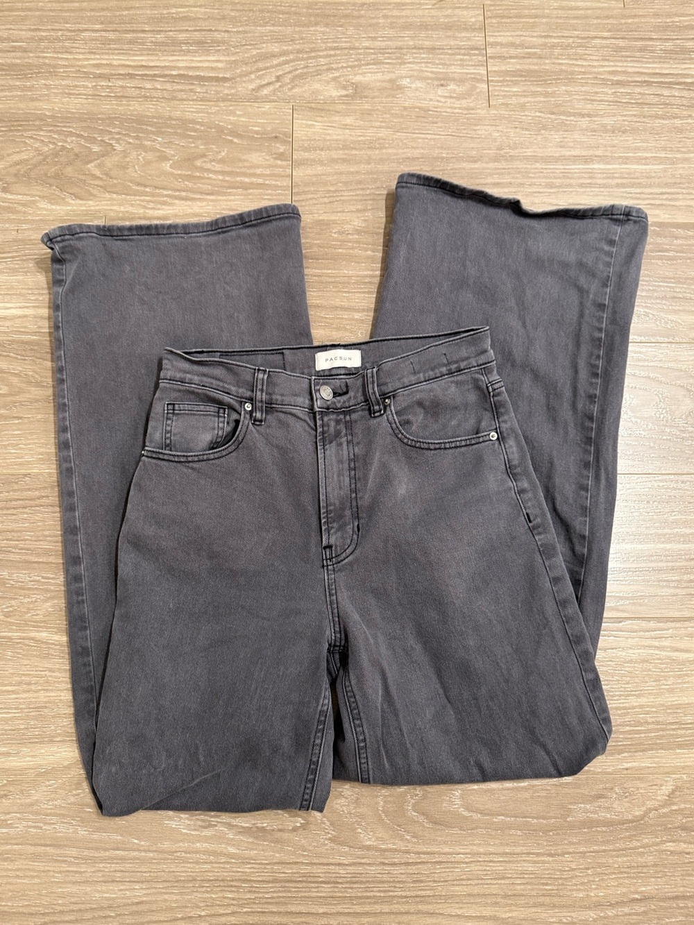 PacSun Dark Gray Stretch Wide Leg Jeans